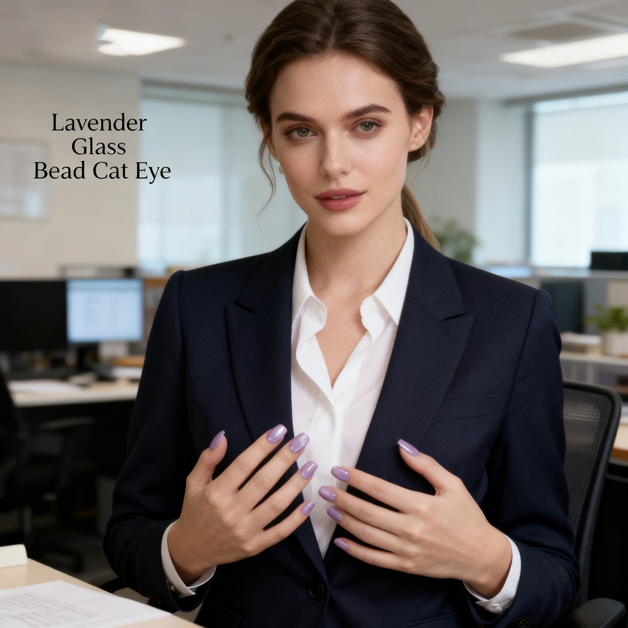 Lavender Glass Bead Cat Eye