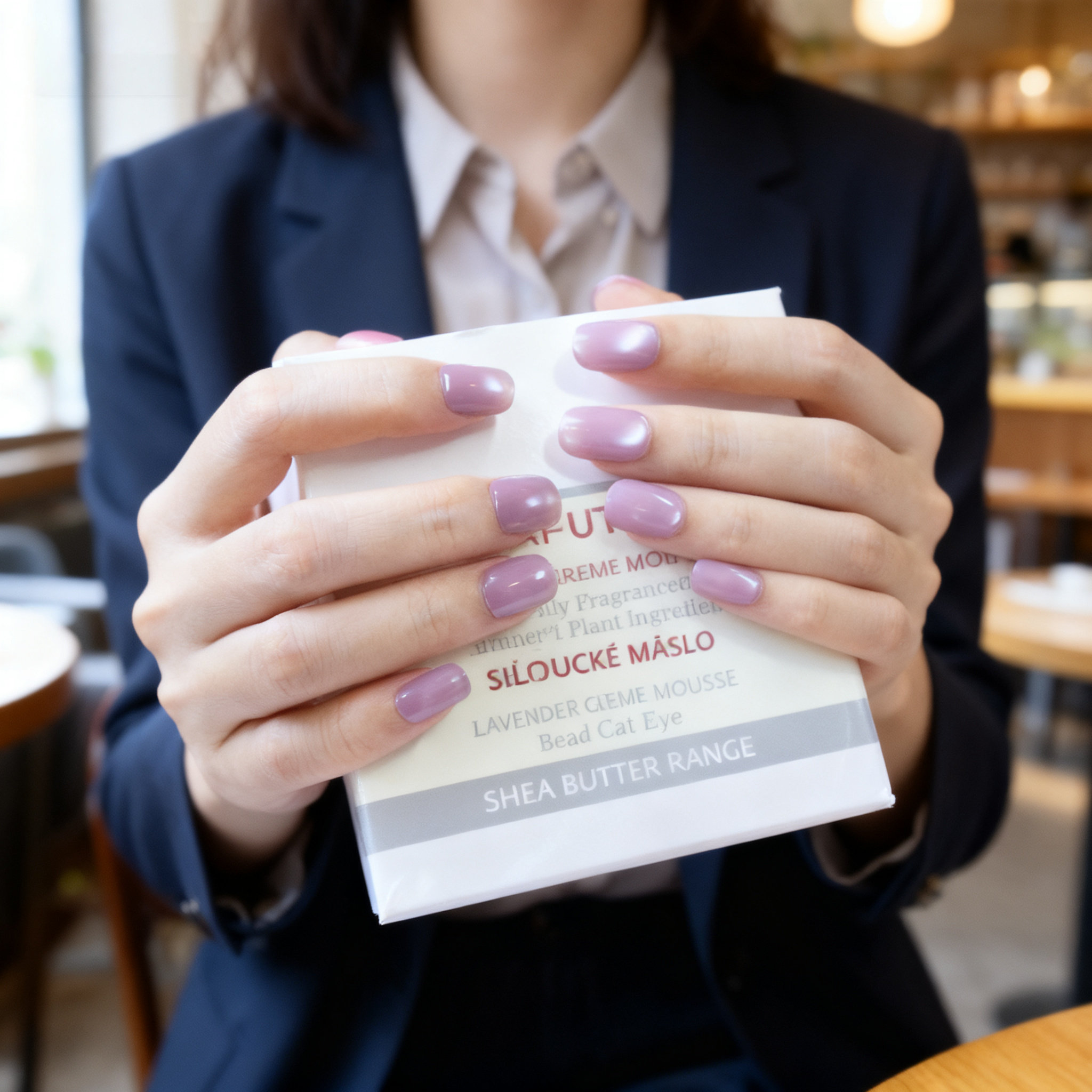 Lavender Glass Bead Cat Eye