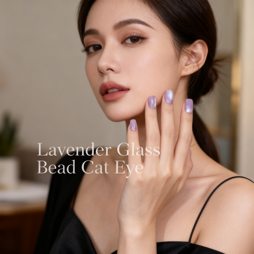Lavender Glass Bead Cat Eye