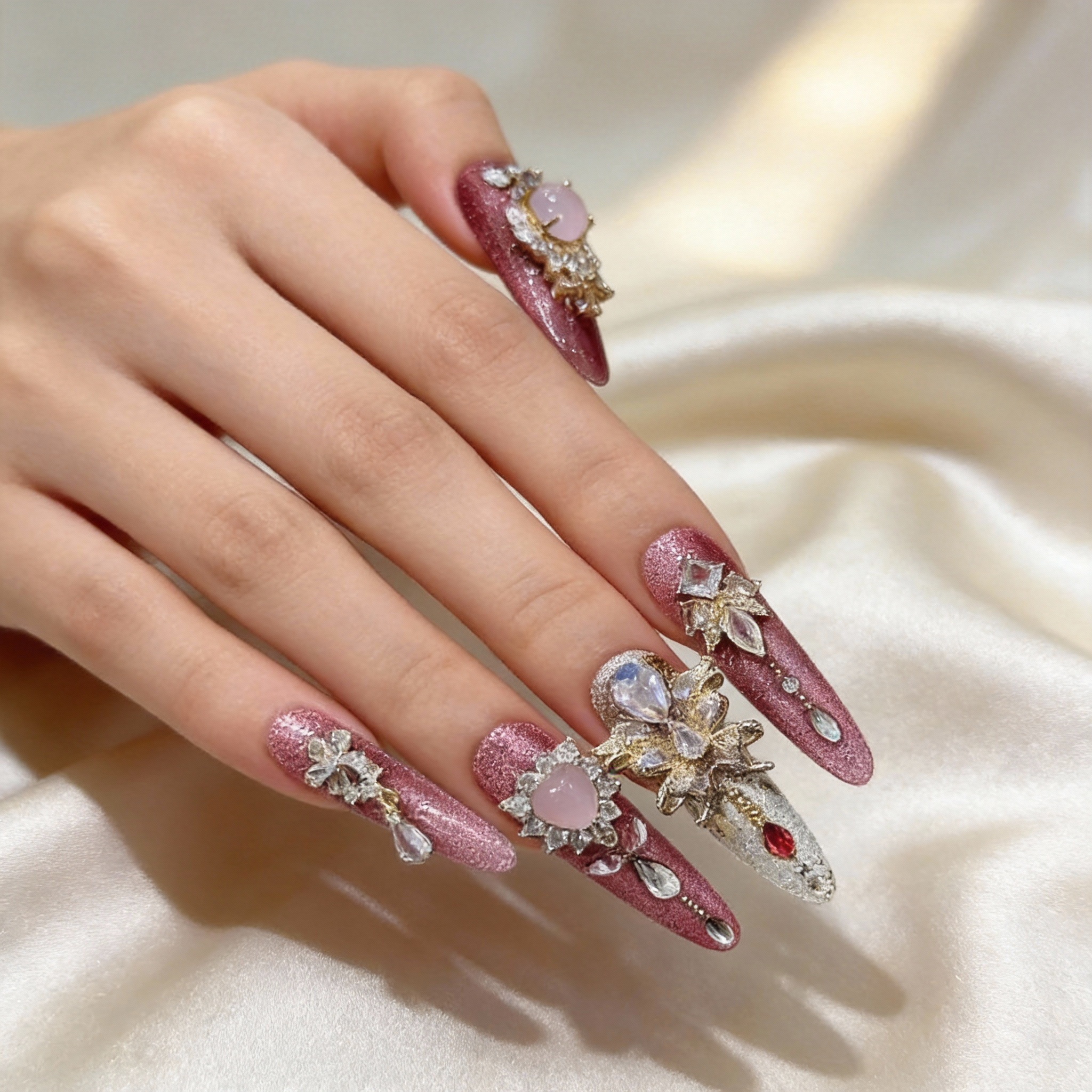 Soft pink press-on nails for feminine everyday styling