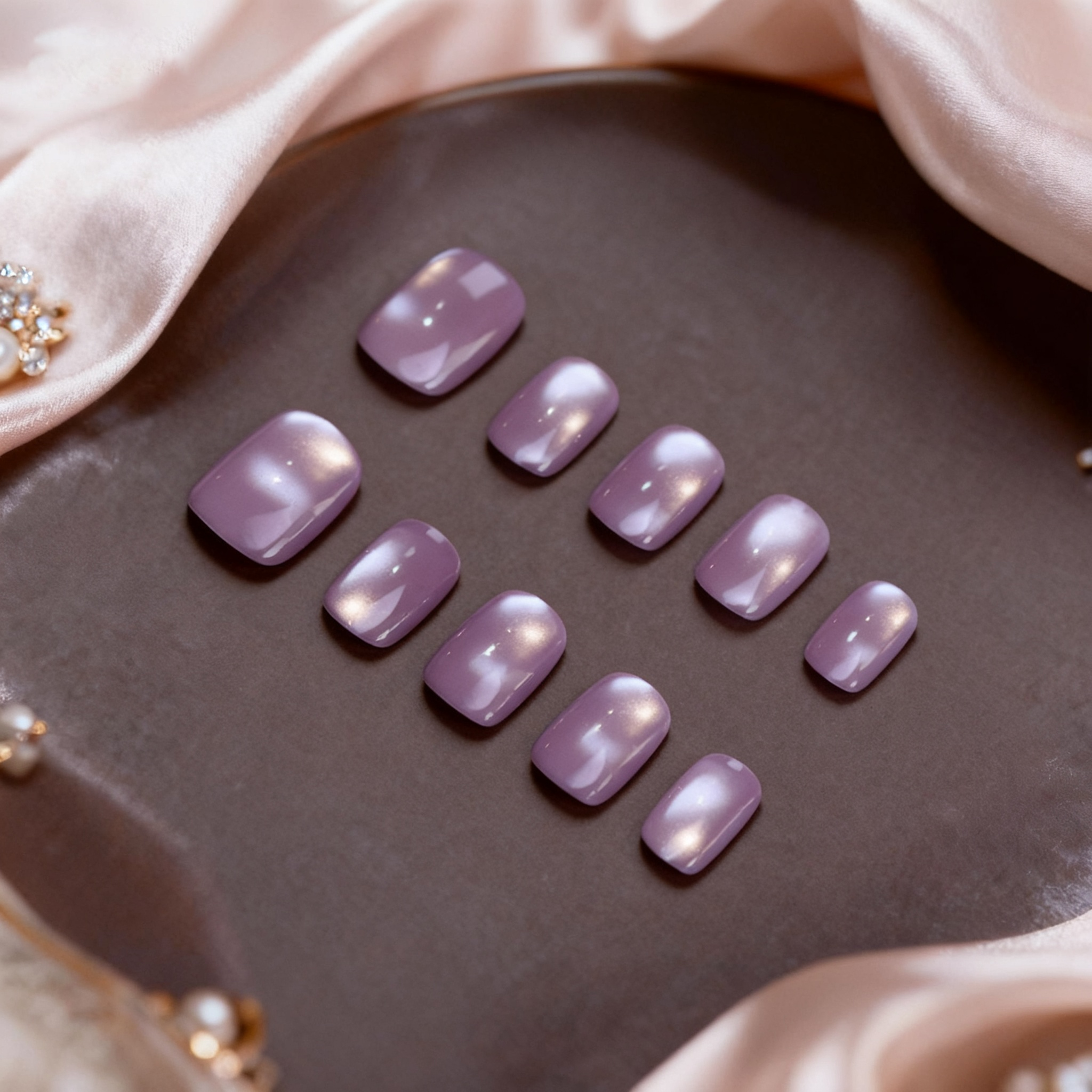 Lavender Glass Bead Cat Eye