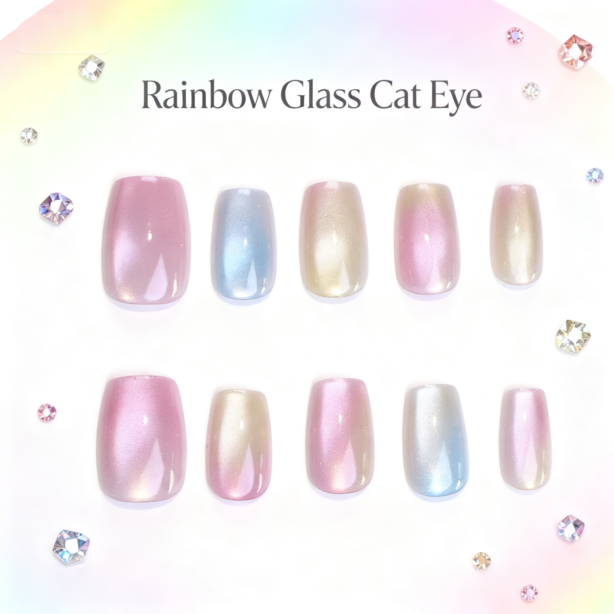 Rainbow Glass Cat Eye