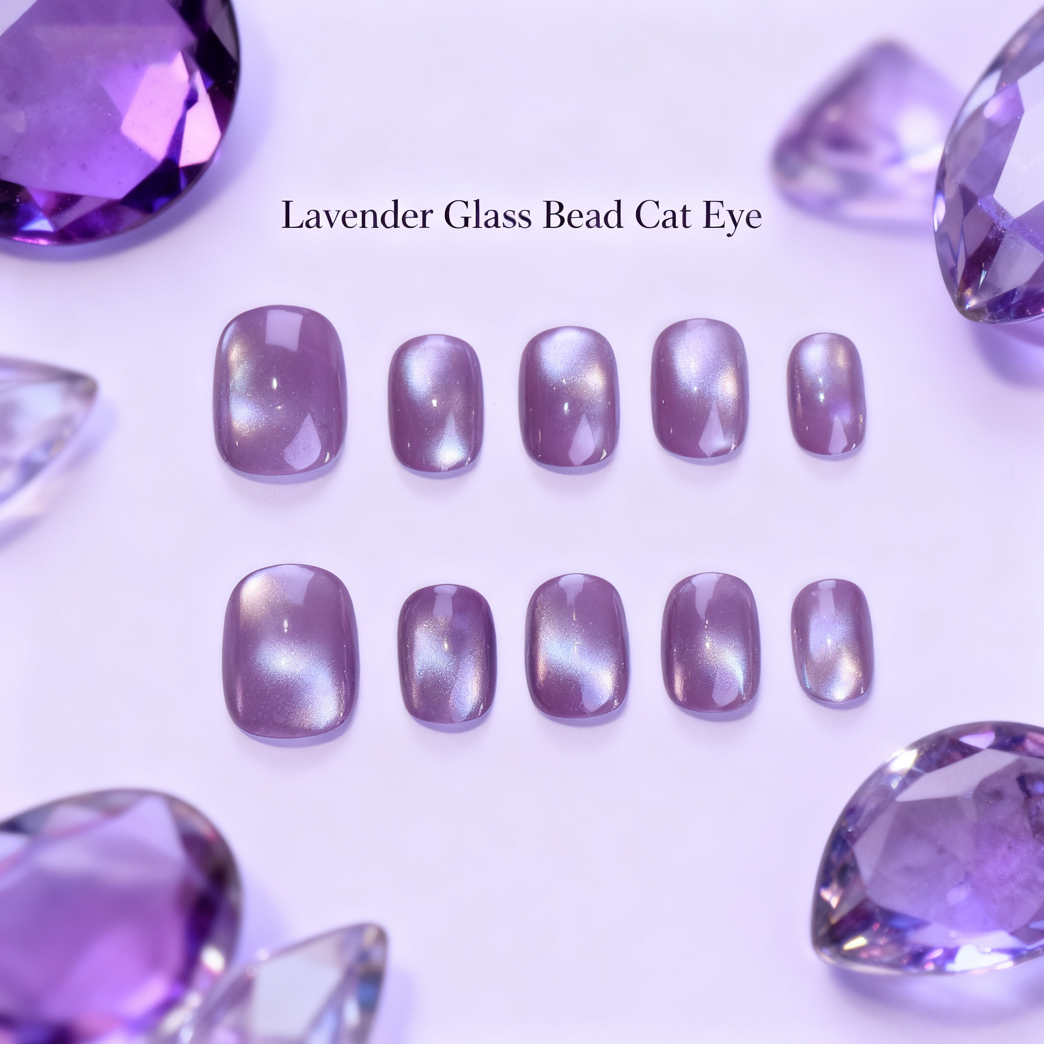 Lavender Glass Bead Cat Eye